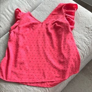 SHEIN Coral Ruffle Sleeve Blouse